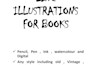 draw black and white illustrations for books